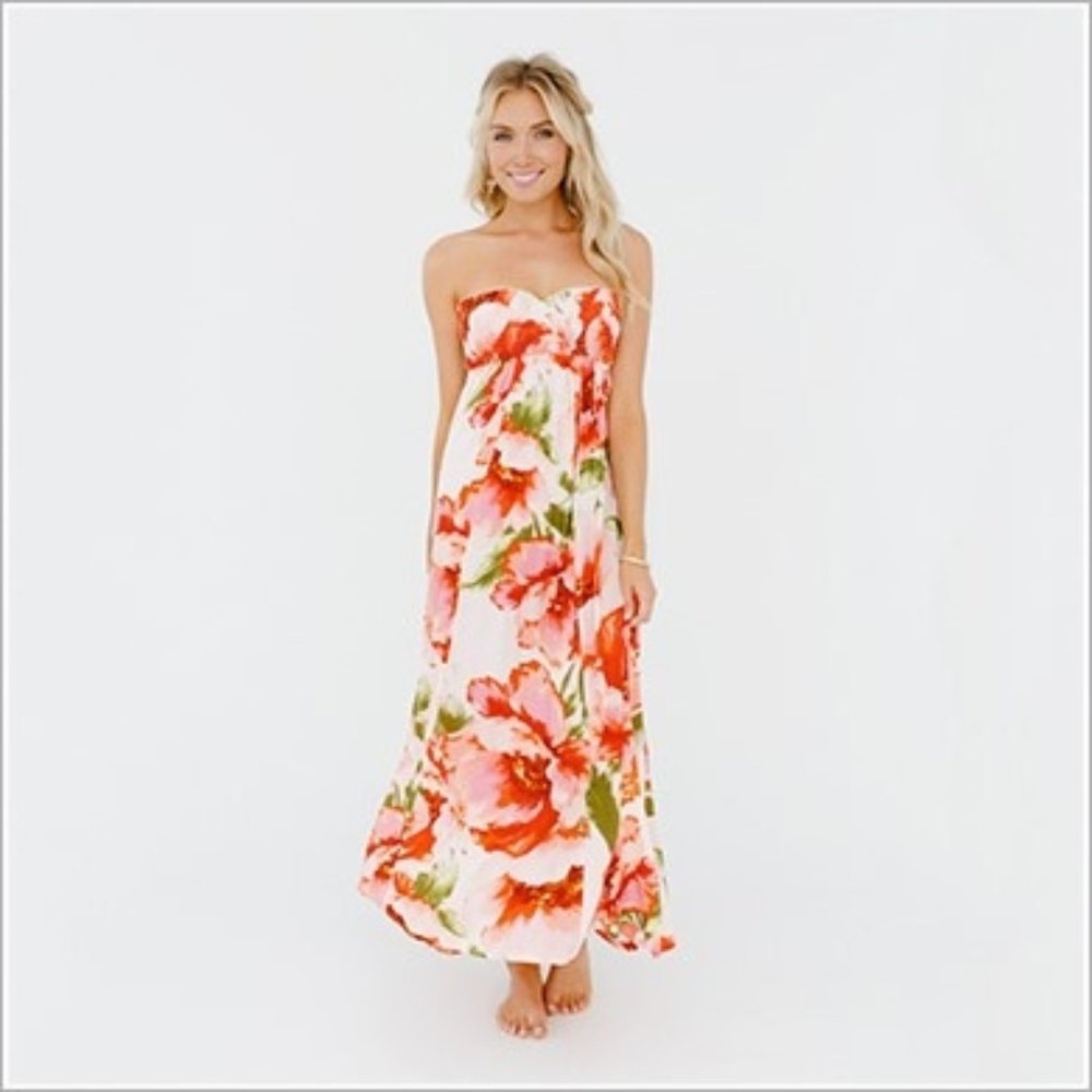 NWOT Plum Pretty Sugar Sweetheart Smocked Maxi